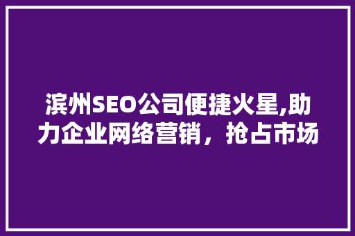 滨州SEO公司便捷火星,助力企业网络营销，抢占市场先机