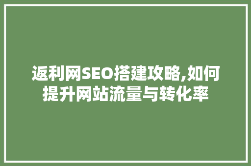 返利网SEO搭建攻略,如何提升网站流量与转化率
