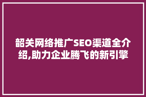 韶关网络推广SEO渠道全介绍,助力企业腾飞的新引擎