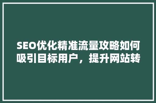 SEO优化精准流量攻略如何吸引目标用户，提升网站转化率