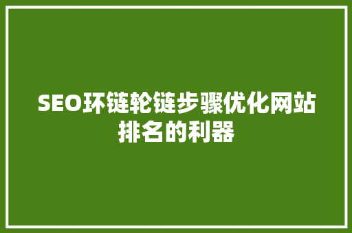SEO环链轮链步骤优化网站排名的利器