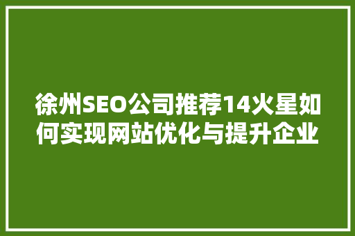 徐州SEO公司推荐14火星如何实现网站优化与提升企业竞争力