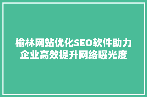榆林网站优化SEO软件助力企业高效提升网络曝光度