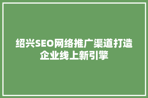 绍兴SEO网络推广渠道打造企业线上新引擎  第1张