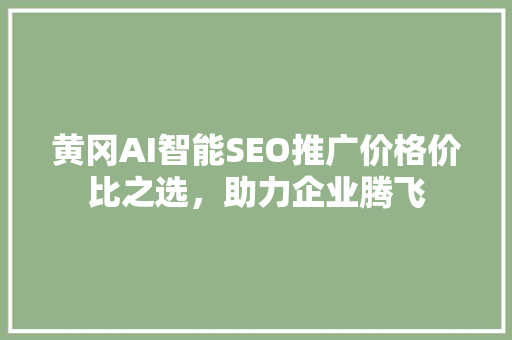 黄冈AI智能SEO推广价格价比之选，助力企业腾飞