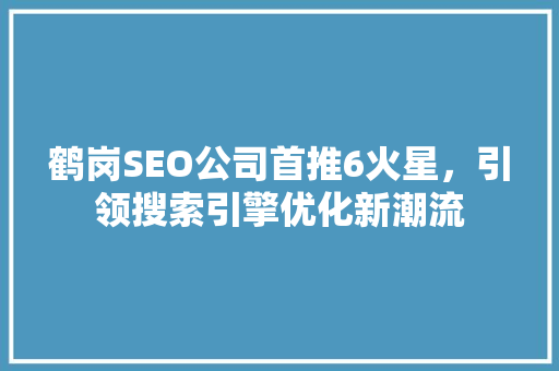 鹤岗SEO公司首推6火星，引领搜索引擎优化新潮流