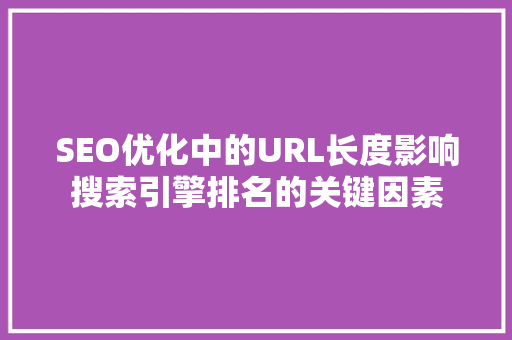 SEO优化中的URL长度影响搜索引擎排名的关键因素