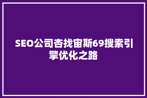 SEO公司杏找宙斯69搜索引擎优化之路
