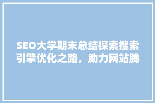 SEO大学期末总结探索搜索引擎优化之路，助力网站腾飞