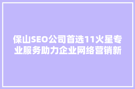 保山SEO公司首选11火星专业服务助力企业网络营销新高度