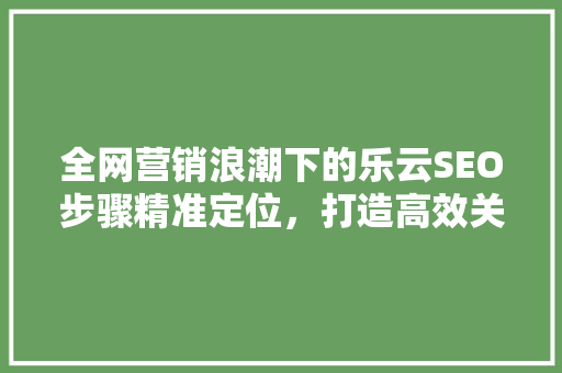 全网营销浪潮下的乐云SEO步骤精准定位，打造高效关键词布局