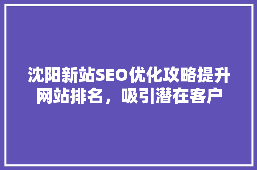 沈阳新站SEO优化攻略提升网站排名，吸引潜在客户