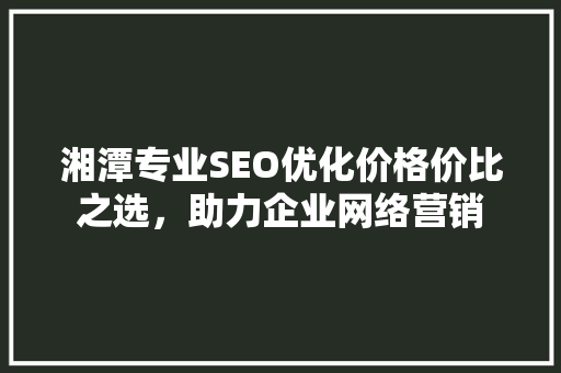 湘潭专业SEO优化价格价比之选，助力企业网络营销