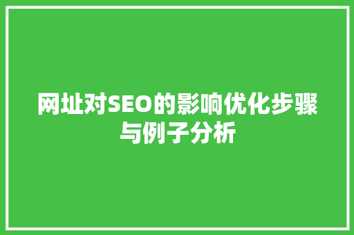 网址对SEO的影响优化步骤与例子分析