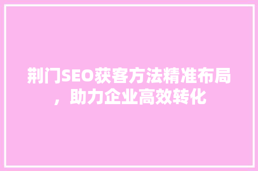 荆门SEO获客方法精准布局，助力企业高效转化
