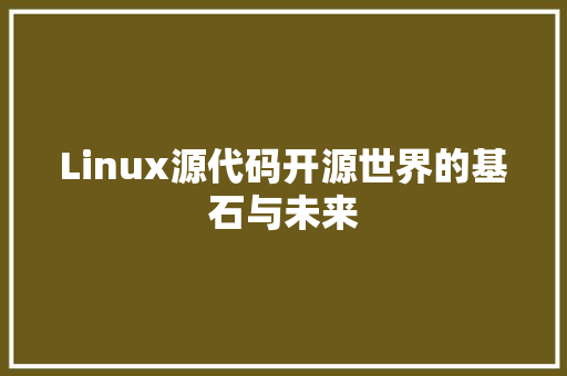Linux源代码开源世界的基石与未来