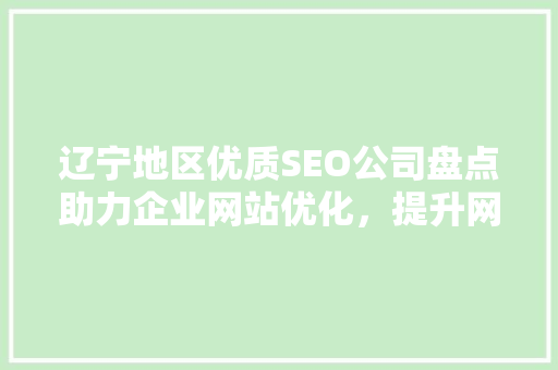 辽宁地区优质SEO公司盘点助力企业网站优化，提升网络曝光度
