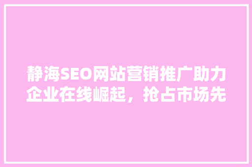 静海SEO网站营销推广助力企业在线崛起，抢占市场先机