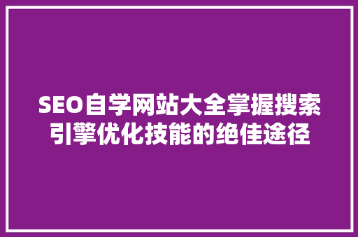 SEO自学网站大全掌握搜索引擎优化技能的绝佳途径