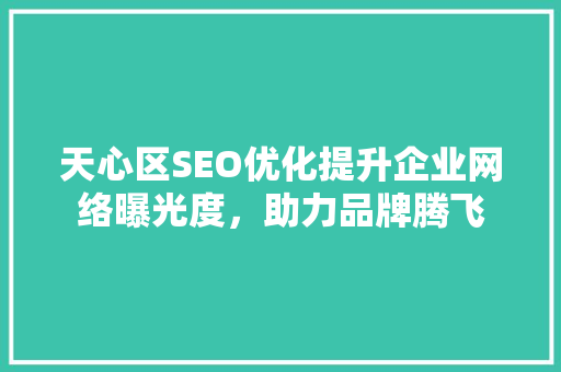 天心区SEO优化提升企业网络曝光度，助力品牌腾飞