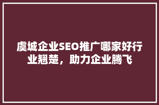 虞城企业SEO推广哪家好行业翘楚，助力企业腾飞