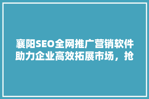 襄阳SEO全网推广营销软件助力企业高效拓展市场，抢占行业制高点