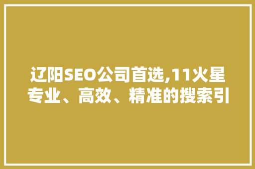 辽阳SEO公司首选,11火星专业、高效、精准的搜索引擎优化服务