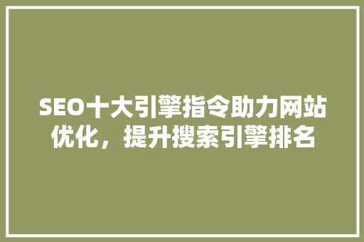 SEO十大引擎指令助力网站优化，提升搜索引擎排名