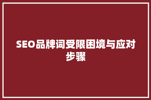 SEO品牌词受限困境与应对步骤