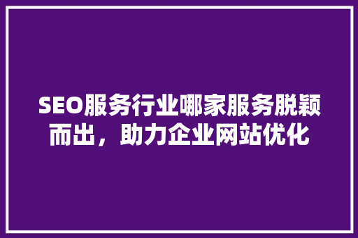 SEO服务行业哪家服务脱颖而出，助力企业网站优化