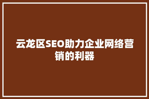 云龙区SEO助力企业网络营销的利器