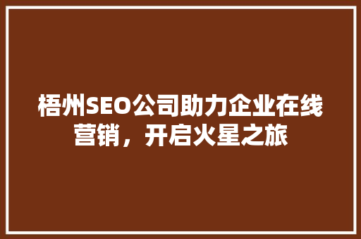 梧州SEO公司助力企业在线营销，开启火星之旅
