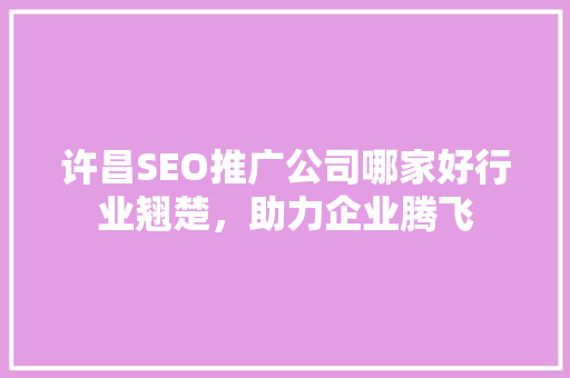 许昌SEO推广公司哪家好行业翘楚，助力企业腾飞