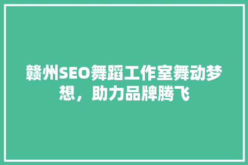 赣州SEO舞蹈工作室舞动梦想，助力品牌腾飞