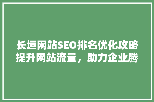 长垣网站SEO排名优化攻略提升网站流量，助力企业腾飞