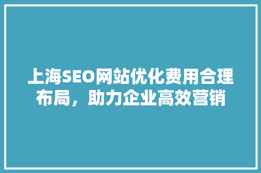 上海SEO网站优化费用合理布局，助力企业高效营销
