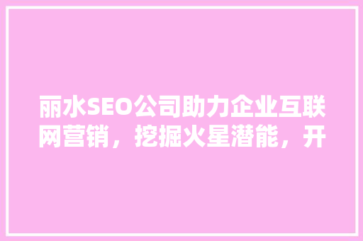 丽水SEO公司助力企业互联网营销，挖掘火星潜能，开启数字时代新篇章