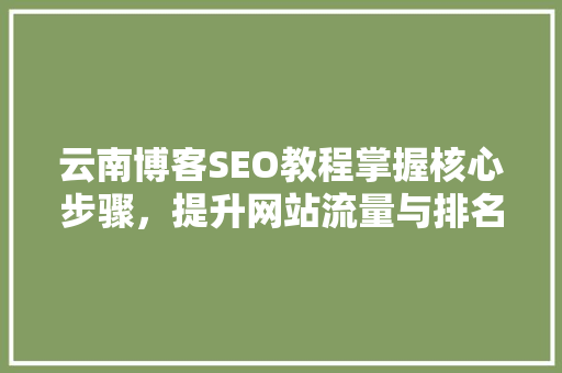 云南博客SEO教程掌握核心步骤，提升网站流量与排名
