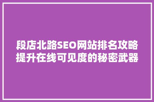 段店北路SEO网站排名攻略提升在线可见度的秘密武器