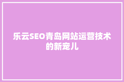 乐云SEO青岛网站运营技术的新宠儿
