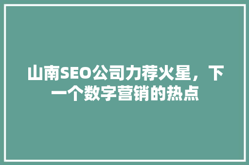 山南SEO公司力荐火星，下一个数字营销的热点