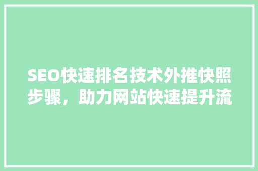 SEO快速排名技术外推快照步骤，助力网站快速提升流量