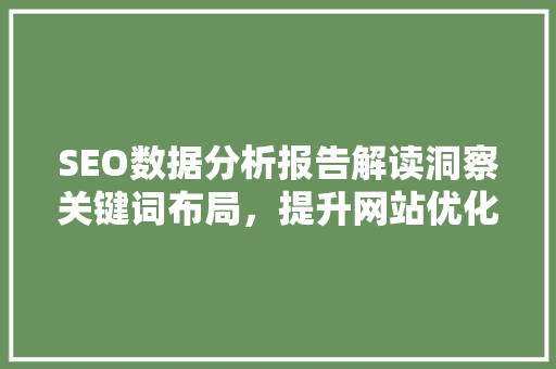 SEO数据分析报告解读洞察关键词布局，提升网站优化效果