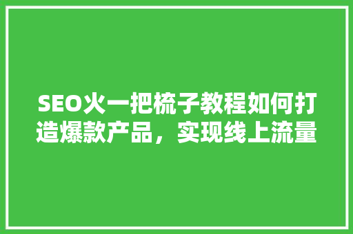 SEO火一把梳子教程如何打造爆款产品，实现线上流量爆发