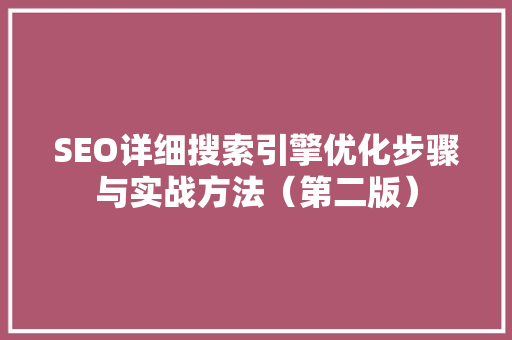 SEO详细搜索引擎优化步骤与实战方法（第二版）