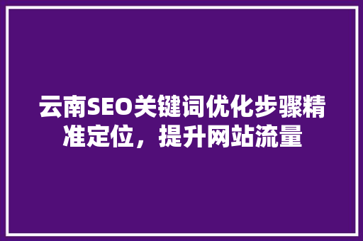 云南SEO关键词优化步骤精准定位，提升网站流量