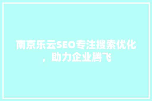 南京乐云SEO专注搜索优化，助力企业腾飞