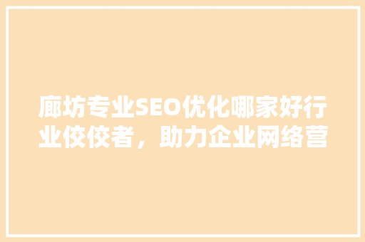 廊坊专业SEO优化哪家好行业佼佼者，助力企业网络营销腾飞