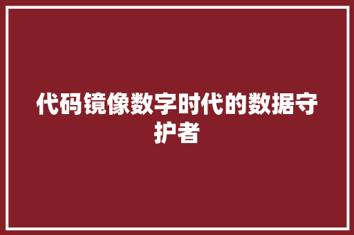 代码镜像数字时代的数据守护者