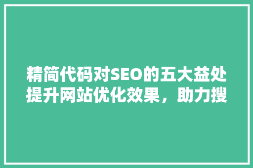 精简代码对SEO的五大益处提升网站优化效果，助力搜索引擎排名